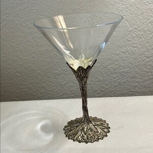 Elegant Silver and Clear Glass Martini Glass